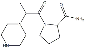 1-[2-(piperazin-1-yl)propanoyl]pyrrolidine-2-carboxamide Struktur