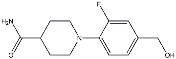 1-[2-fluoro-4-(hydroxymethyl)phenyl]piperidine-4-carboxamide Struktur