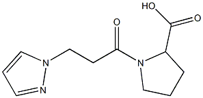 1-[3-(1H-pyrazol-1-yl)propanoyl]pyrrolidine-2-carboxylic acid Struktur