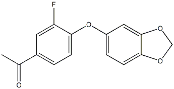 1-[4-(2H-1,3-benzodioxol-5-yloxy)-3-fluorophenyl]ethan-1-one Struktur