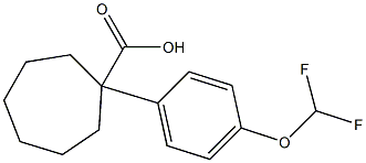 1-[4-(difluoromethoxy)phenyl]cycloheptane-1-carboxylic acid Struktur