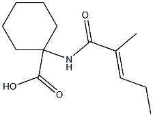 1-{[(2E)-2-methylpent-2-enoyl]amino}cyclohexanecarboxylic acid Struktur