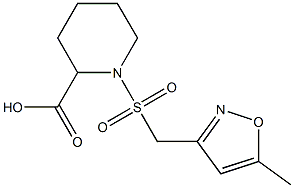 1-{[(5-methyl-1,2-oxazol-3-yl)methane]sulfonyl}piperidine-2-carboxylic acid Struktur