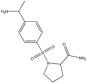 1-{[4-(1-aminoethyl)benzene]sulfonyl}pyrrolidine-2-carboxamide Struktur