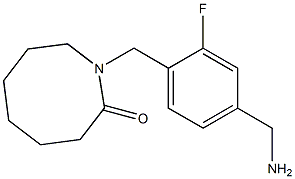 1-{[4-(aminomethyl)-2-fluorophenyl]methyl}azocan-2-one Struktur