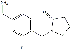 1-{[4-(aminomethyl)-2-fluorophenyl]methyl}pyrrolidin-2-one Struktur