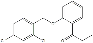 1-{2-[(2,4-dichlorophenyl)methoxy]phenyl}propan-1-one Struktur