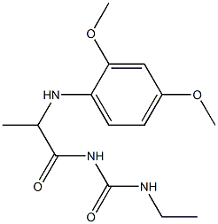 1-{2-[(2,4-dimethoxyphenyl)amino]propanoyl}-3-ethylurea Struktur