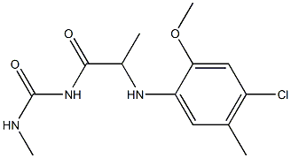 1-{2-[(4-chloro-2-methoxy-5-methylphenyl)amino]propanoyl}-3-methylurea Struktur