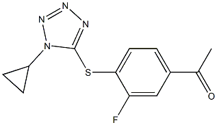 1-{4-[(1-cyclopropyl-1H-1,2,3,4-tetrazol-5-yl)sulfanyl]-3-fluorophenyl}ethan-1-one Struktur