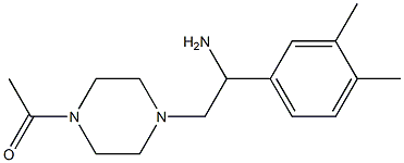 1-{4-[2-amino-2-(3,4-dimethylphenyl)ethyl]piperazin-1-yl}ethan-1-one Struktur