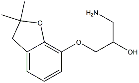 1-amino-3-[(2,2-dimethyl-2,3-dihydro-1-benzofuran-7-yl)oxy]propan-2-ol Struktur