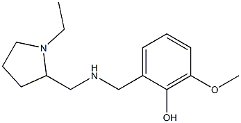 2-({[(1-ethylpyrrolidin-2-yl)methyl]amino}methyl)-6-methoxyphenol Struktur