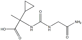 2-({[(2-amino-2-oxoethyl)amino]carbonyl}amino)-2-cyclopropylpropanoic acid Struktur