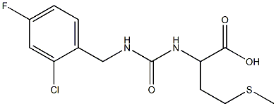 2-({[(2-chloro-4-fluorophenyl)methyl]carbamoyl}amino)-4-(methylsulfanyl)butanoic acid Struktur