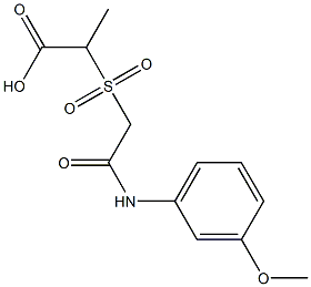 2-({[(3-methoxyphenyl)carbamoyl]methane}sulfonyl)propanoic acid Struktur