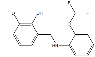 2-({[2-(difluoromethoxy)phenyl]amino}methyl)-6-methoxyphenol Struktur