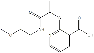 2-({1-[(2-methoxyethyl)carbamoyl]ethyl}sulfanyl)pyridine-3-carboxylic acid Struktur