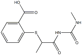 2-({1-[(methylcarbamoyl)amino]-1-oxopropan-2-yl}sulfanyl)benzoic acid Struktur