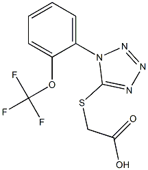 2-({1-[2-(trifluoromethoxy)phenyl]-1H-1,2,3,4-tetrazol-5-yl}sulfanyl)acetic acid Struktur