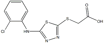 2-({5-[(2-chlorophenyl)amino]-1,3,4-thiadiazol-2-yl}sulfanyl)acetic acid Struktur