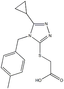 2-({5-cyclopropyl-4-[(4-methylphenyl)methyl]-4H-1,2,4-triazol-3-yl}sulfanyl)acetic acid Struktur