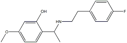 2-(1-{[2-(4-fluorophenyl)ethyl]amino}ethyl)-5-methoxyphenol Struktur