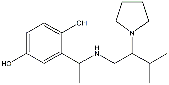 2-(1-{[3-methyl-2-(pyrrolidin-1-yl)butyl]amino}ethyl)benzene-1,4-diol Struktur