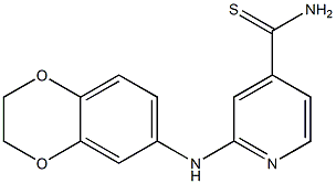 2-(2,3-dihydro-1,4-benzodioxin-6-ylamino)pyridine-4-carbothioamide Struktur