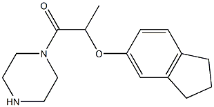 2-(2,3-dihydro-1H-inden-5-yloxy)-1-(piperazin-1-yl)propan-1-one Struktur