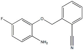 2-(2-amino-5-fluorophenoxymethyl)benzonitrile Struktur