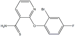 2-(2-bromo-4-fluorophenoxy)pyridine-3-carbothioamide Struktur