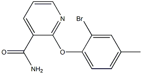 2-(2-bromo-4-methylphenoxy)pyridine-3-carboxamide Struktur