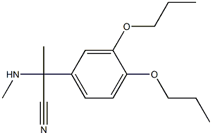 2-(3,4-dipropoxyphenyl)-2-(methylamino)propanenitrile Struktur