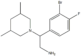 2-(3-bromo-4-fluorophenyl)-2-(3,5-dimethylpiperidin-1-yl)ethanamine Struktur