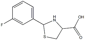 2-(3-fluorophenyl)-1,3-thiazolidine-4-carboxylic acid Struktur