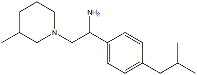 2-(3-methylpiperidin-1-yl)-1-[4-(2-methylpropyl)phenyl]ethan-1-amine Struktur