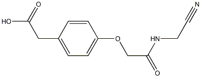 2-(4-{[(cyanomethyl)carbamoyl]methoxy}phenyl)acetic acid Struktur