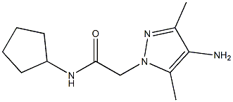 2-(4-amino-3,5-dimethyl-1H-pyrazol-1-yl)-N-cyclopentylacetamide Struktur