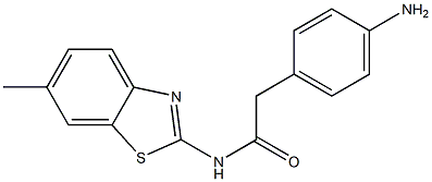 2-(4-aminophenyl)-N-(6-methyl-1,3-benzothiazol-2-yl)acetamide Struktur