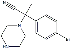 2-(4-bromophenyl)-2-(piperazin-1-yl)propanenitrile Struktur