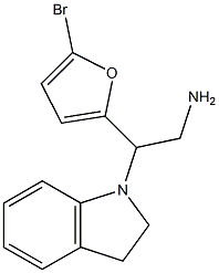 2-(5-bromo-2-furyl)-2-(2,3-dihydro-1H-indol-1-yl)ethanamine Struktur