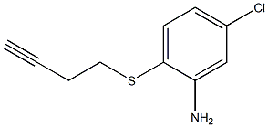 2-(but-3-yn-1-ylsulfanyl)-5-chloroaniline Struktur