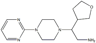 2-(oxolan-3-yl)-2-[4-(pyrimidin-2-yl)piperazin-1-yl]ethan-1-amine Struktur