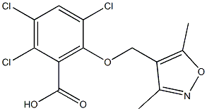 2,3,5-trichloro-6-[(3,5-dimethylisoxazol-4-yl)methoxy]benzoic acid Struktur