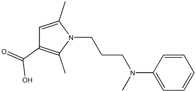 2,5-dimethyl-1-{3-[methyl(phenyl)amino]propyl}-1H-pyrrole-3-carboxylic acid Struktur