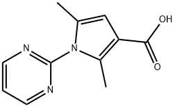 2,5-dimethyl-1-pyrimidin-2-yl-1H-pyrrole-3-carboxylic acid Struktur