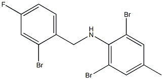 2,6-dibromo-N-[(2-bromo-4-fluorophenyl)methyl]-4-methylaniline Struktur