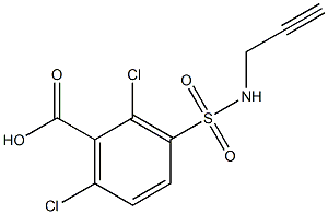 2,6-dichloro-3-(prop-2-yn-1-ylsulfamoyl)benzoic acid Struktur