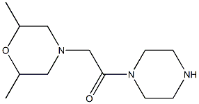 2,6-dimethyl-4-(2-oxo-2-piperazin-1-ylethyl)morpholine Struktur